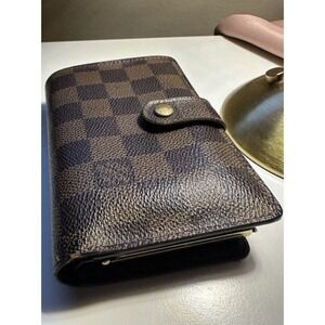 Vintage Louis Vuitton Damier Ebene Porte-Monnaie Viennois French Purse Wallet